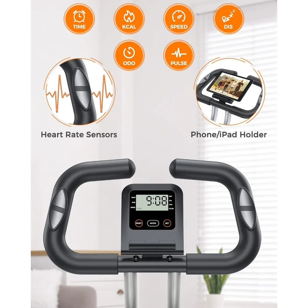 Foldable Exercise Bike For Home Gym Compact Stationary Cardio