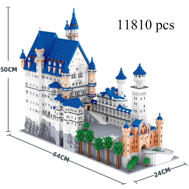 Huge Swan Stone Castle Micro Mini Block Set 10000 Pieces High Difficulty Puzzle