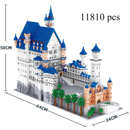 Huge Swan Stone Castle Micro Mini Block Set 10000 Pieces High Difficulty Puzzle