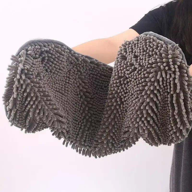 Pet Towel Super Absorbent Chenille Bath Towel Quick Drying Large For Cats Dogs