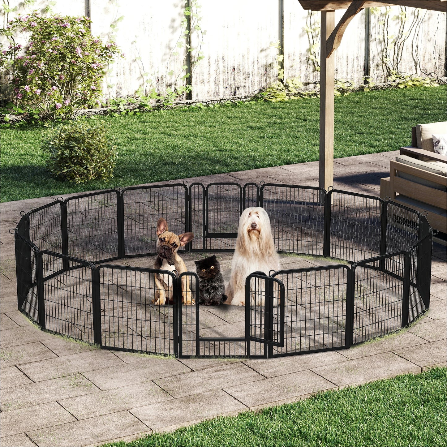 Heavy Duty Metal Puppy Playpen 24 32 40 Inch 8 Or 16 Panels Indoor Outdoor