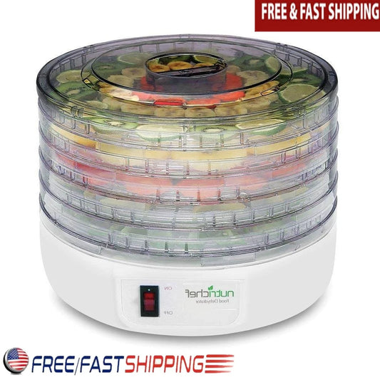 Electric Food Dehydrator 5 Trays Multi Tier Kitchen Appliance Single Button
