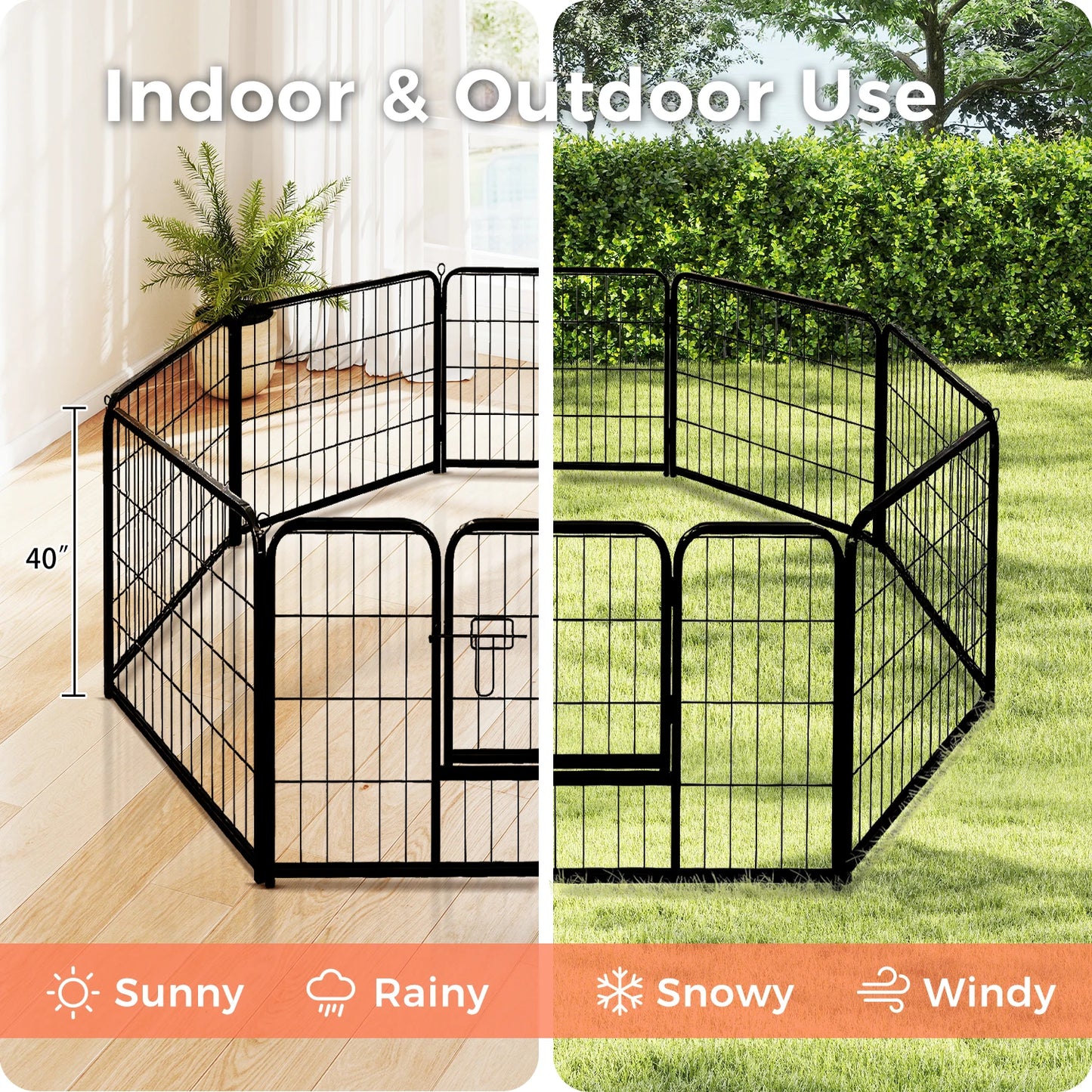 Heavy Duty Metal Puppy Playpen 24 32 40 Inch 8 Or 16 Panels Indoor Outdoor