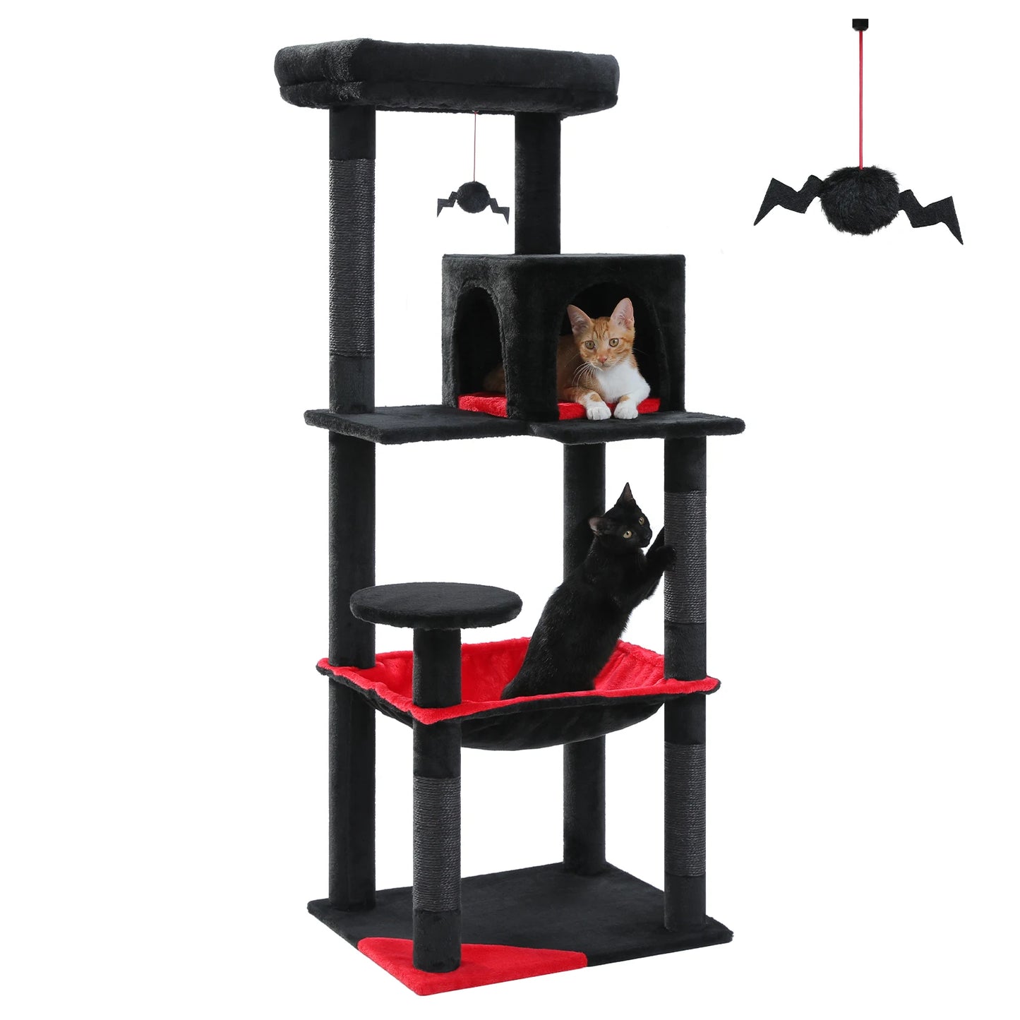 PAWZ Road 5 Level Cat Tree for Indoor Large Cats With Hammock and Sisal Posts
