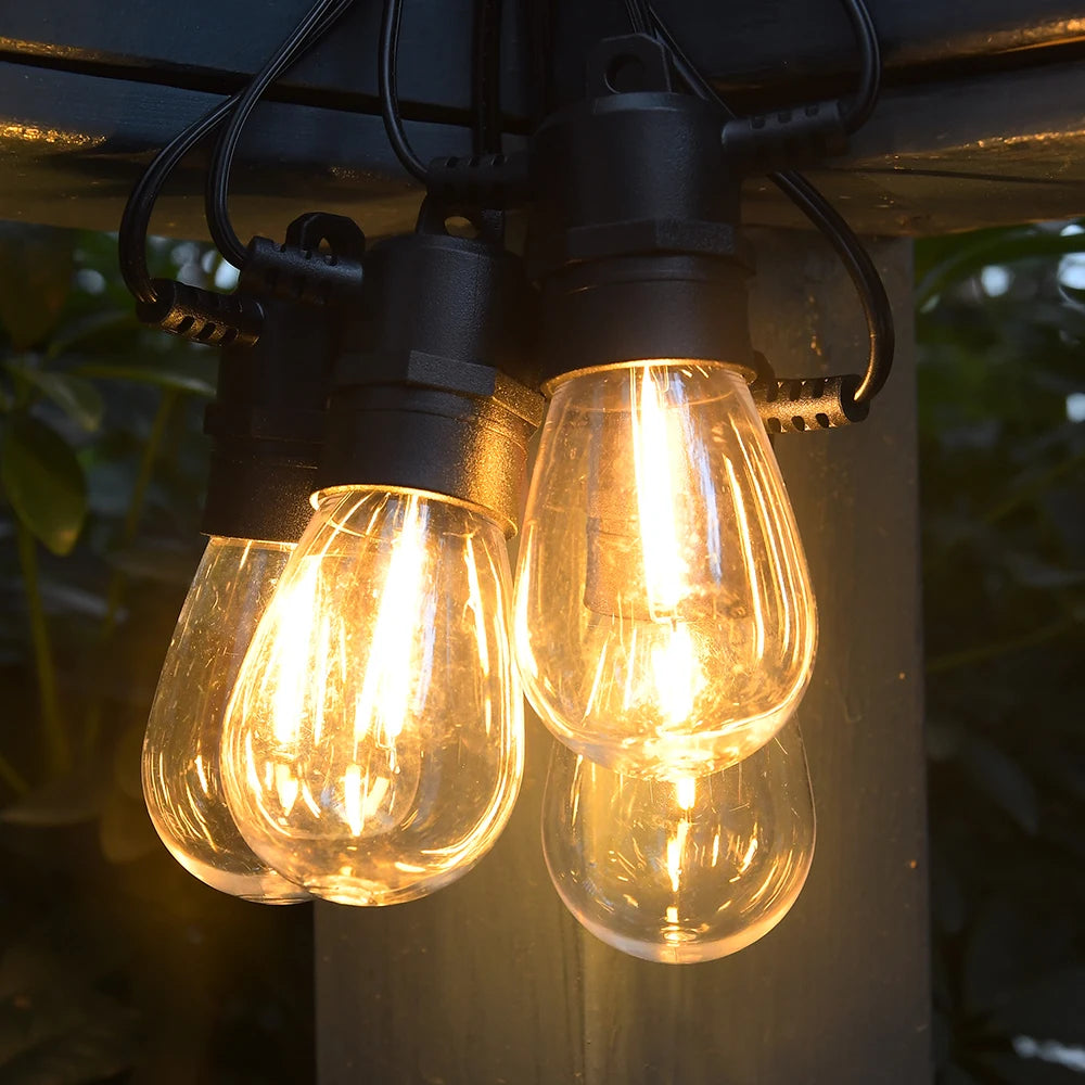 S14 String Lights 200ft 60 LEDs Festoon Garland Outdoor Garden Wedding Decor