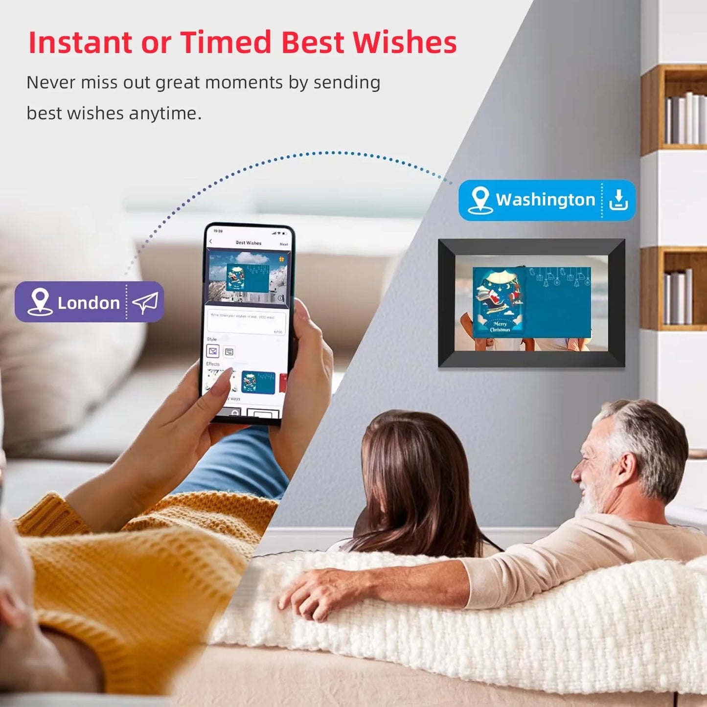 10.1 Inch WiFi Digital Photo Frame IPS Touch Screen 32GB With Gravity Sensor