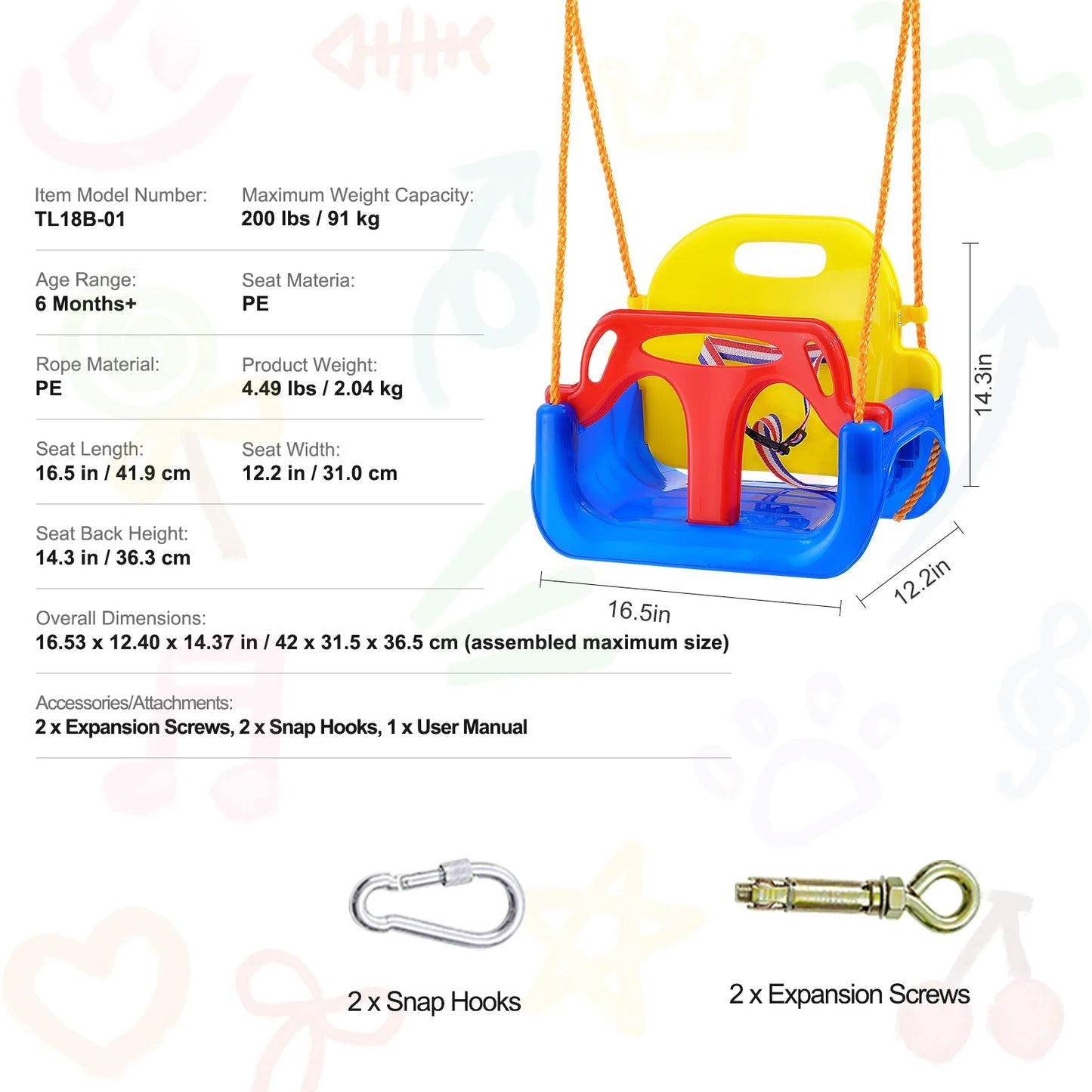 SucceBuy Tree Swing Saucer Swing 750 Pound 2 Straps Adjustable Ropes Outdoor