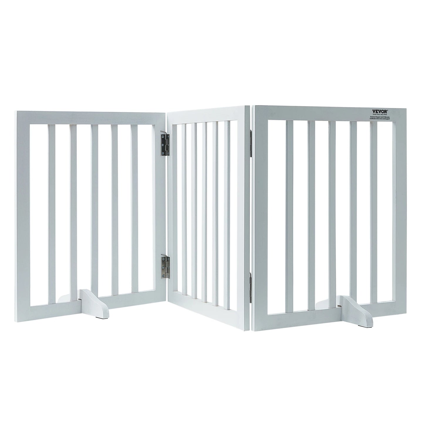SucceBuy Free Standing Dog Gate 3 Panel Foldable Barrier For Narrow Passages