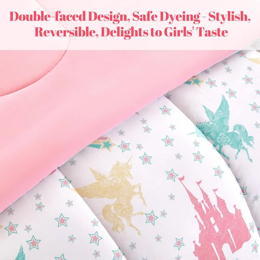 7 Piece Kids Comforter Set Queen Full Size Bed In A Bag All Season Microfiber