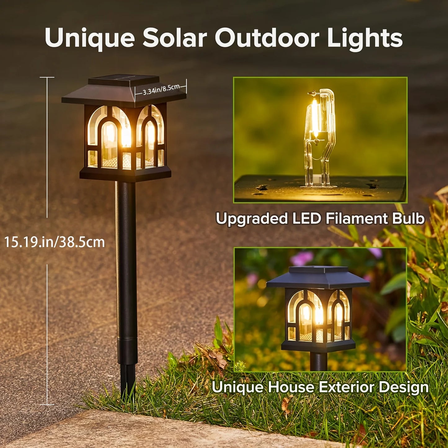 Six Or Ten Pack Solar Pathway Lights Outdoor Auto On Off Yard Walkway Lawn Patio