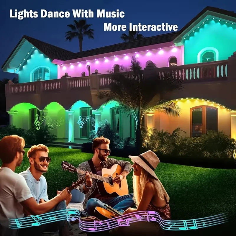 300ft RGB Eaves LED Lights Outdoor String with App Bluetooth Control