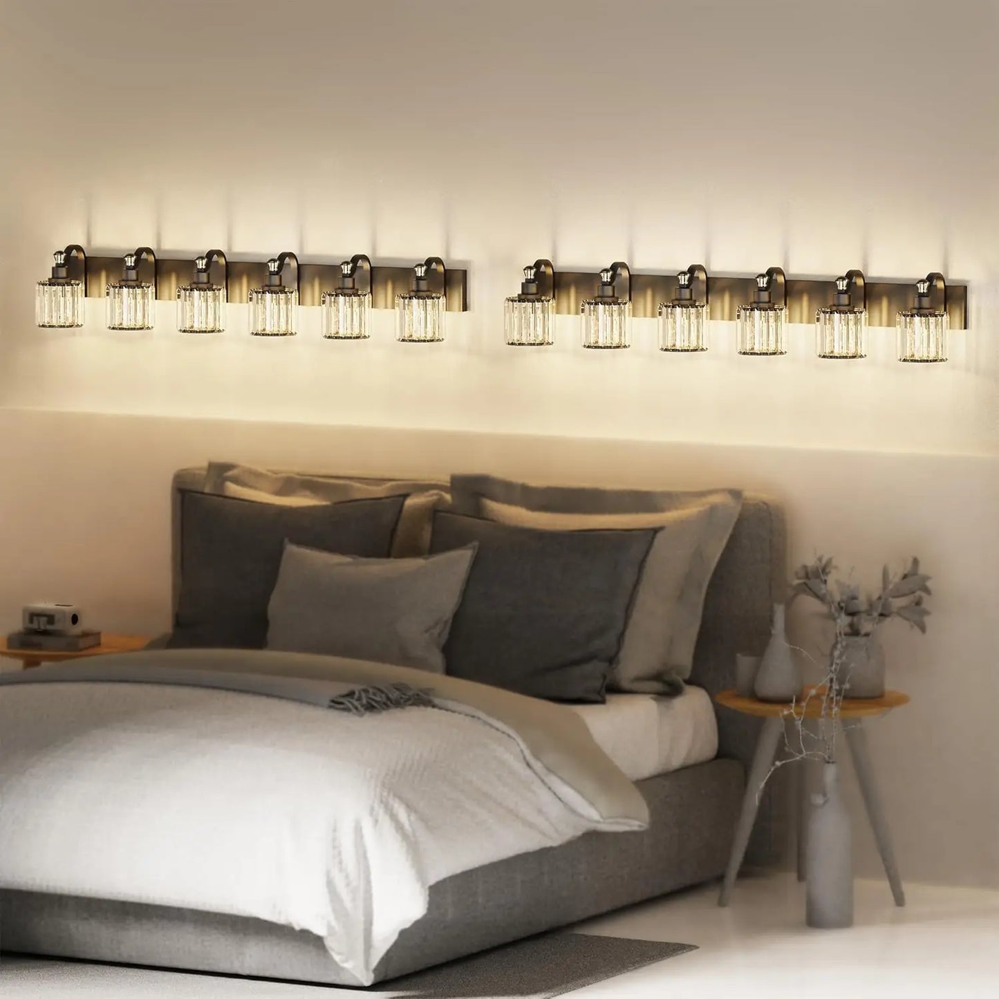 Black Crystal Bathroom Vanity Lights 3 4 5 6 Pack Modern Over Mirror