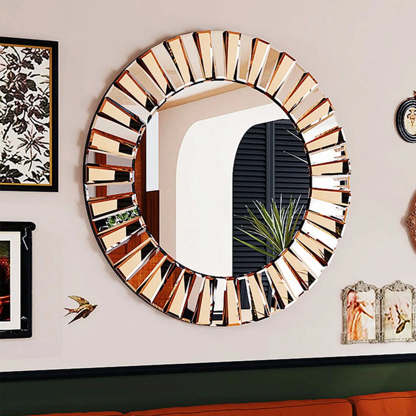 Oversized Round Wall Decor Mirror 60 Or 80 Cm For Entrance Hallway Bathroom
