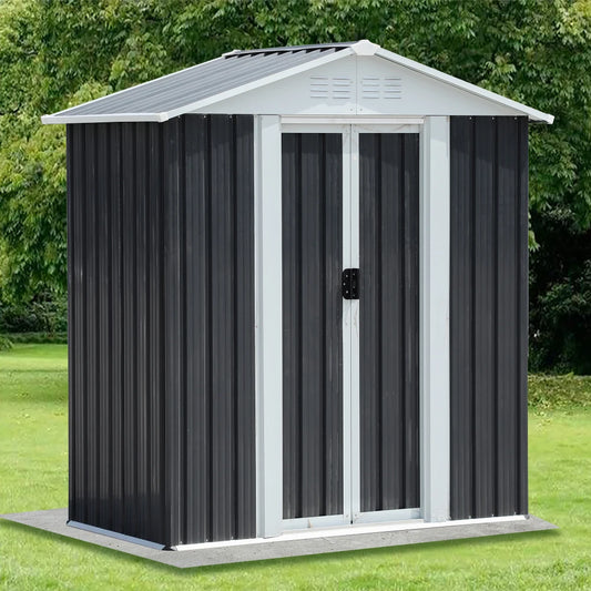Outdoor Waterproof Tool Shed 5Ft X 3Ft Apex Roof Aluminum Frame Sliding Doors