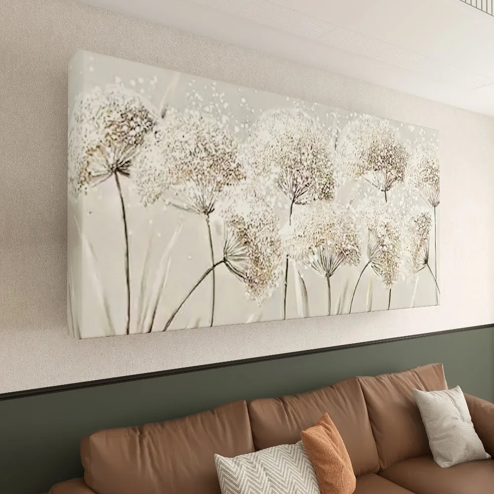 1 Nordic style 1.5 inch thick wood frame, canvas print dandelion canvas wall art, suitable for interior art decoration