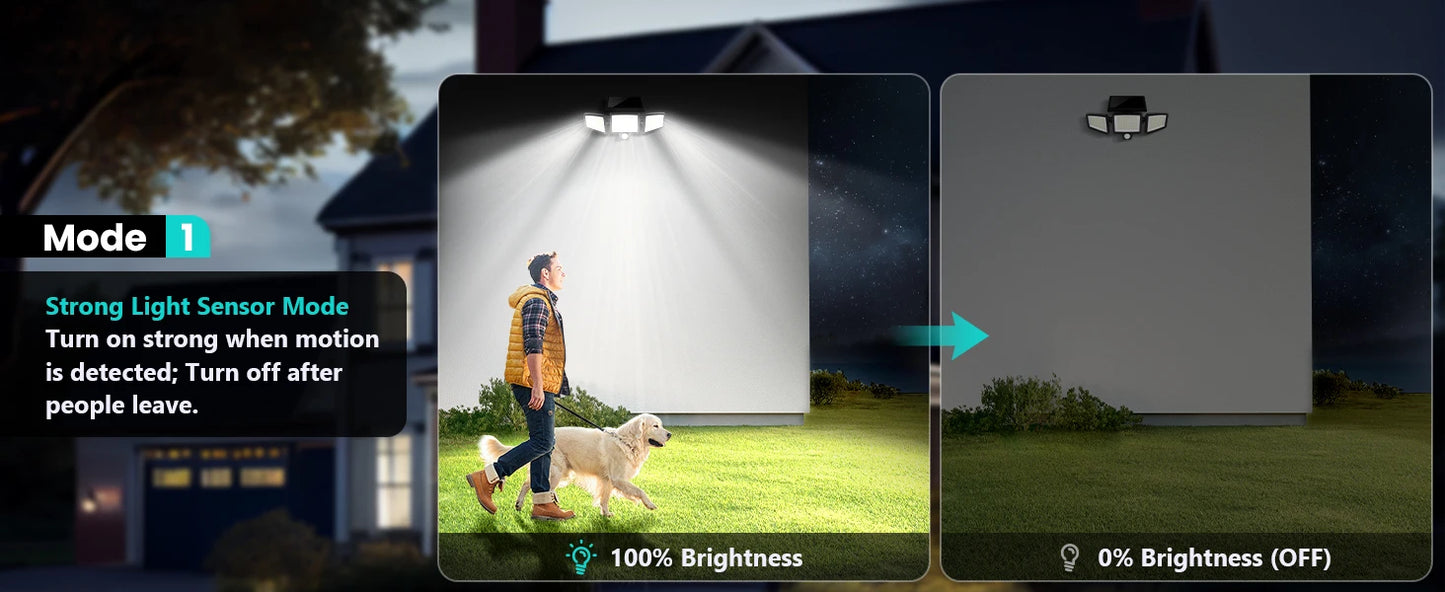 3 Pack Outdoor Solar Lights Motion Sensor Security Lights For Porch Garage Yard