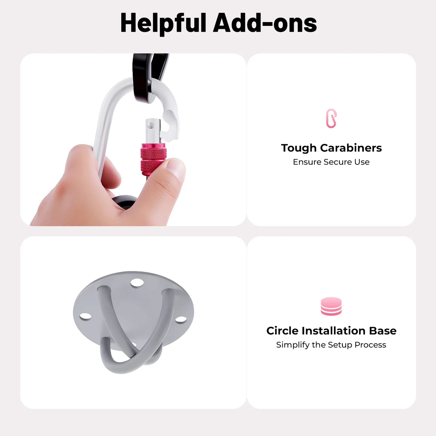 Yoga Hammock Aerial Silks Pink With Carabiners 1102 Lbs Load Capacity Home Use