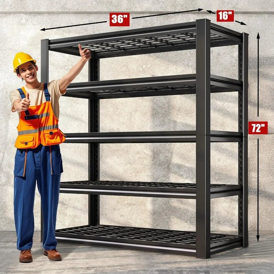 Heavy Duty Garage Shelving 3000Lbs Industrial Metal Storage Rack 72In