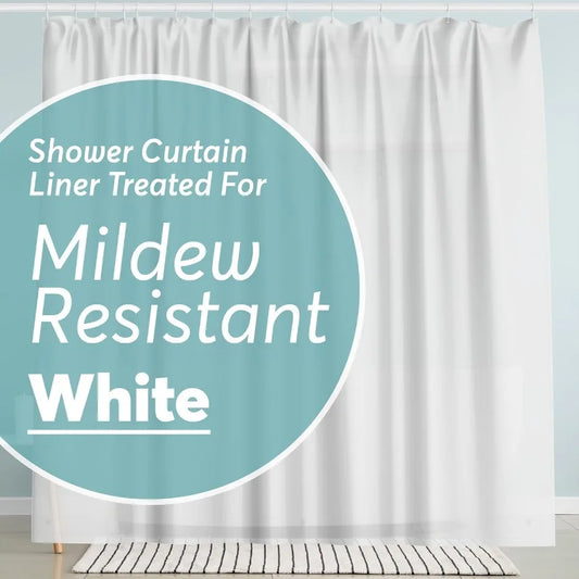 OdorFree 72 x 72 PEVA Premium Shower Curtain Liner with Rustproof Metal Grommets and 3 Magnetic Weights for Standard Showers Id