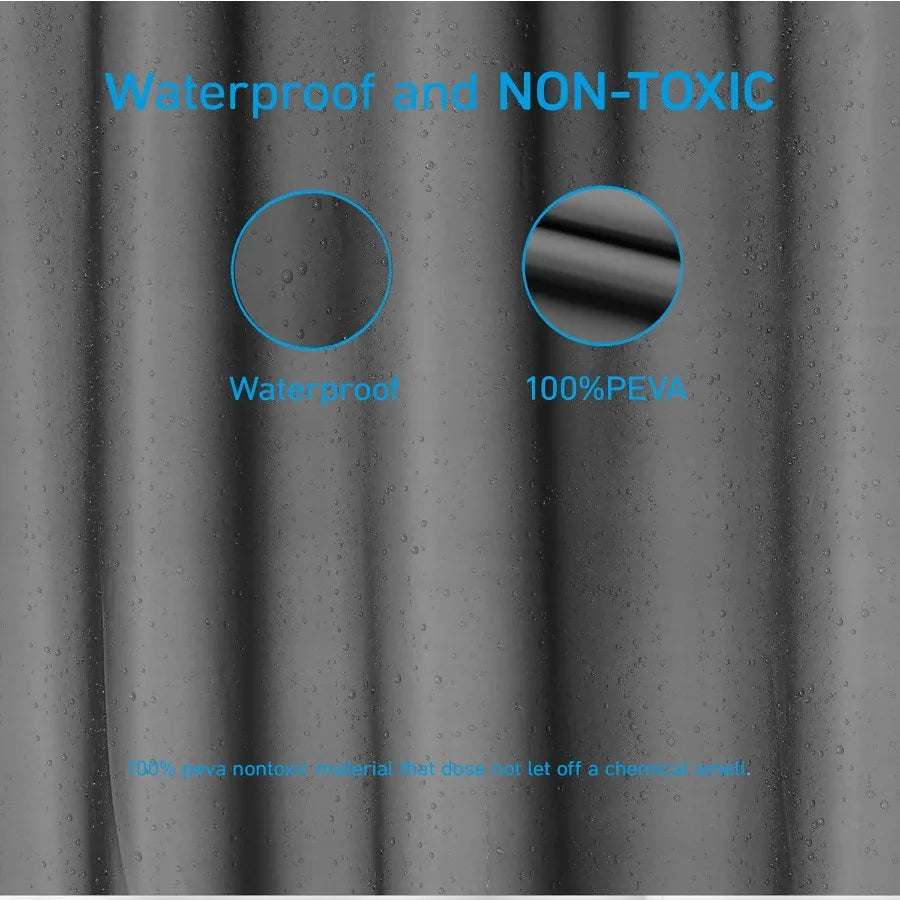 Lightweight PEVA Shower Curtain Liner 72x72 Inches for Bathroom Waterproof and OdorFree Design with 12 RustProof Metal Grommets