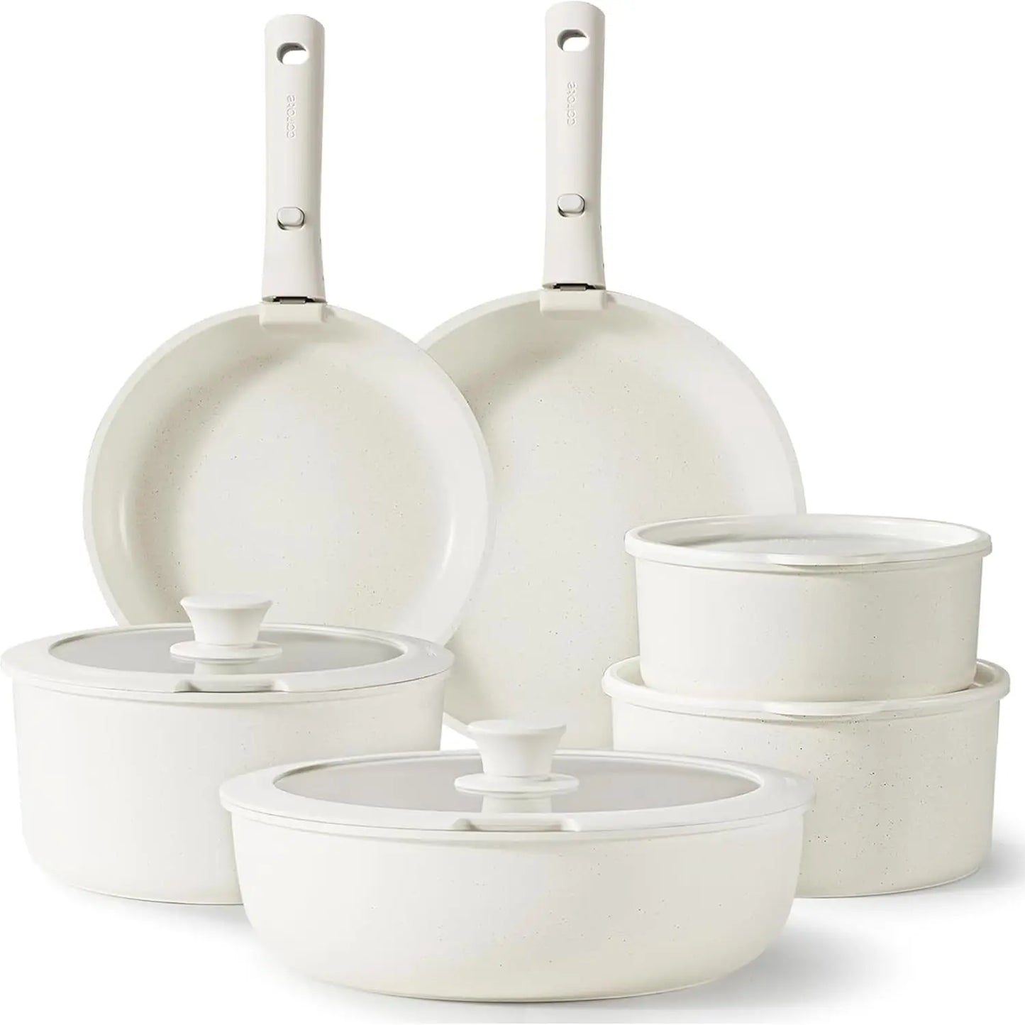 12 Piece Nonstick Pots And Pans Set With Removable Handle Induction Oven Safe