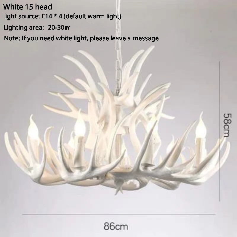 American Retro Restaurants Cafes Bars Artistic Creativity Deer Antlers with Lampshades Indoor Home Decoration Lights