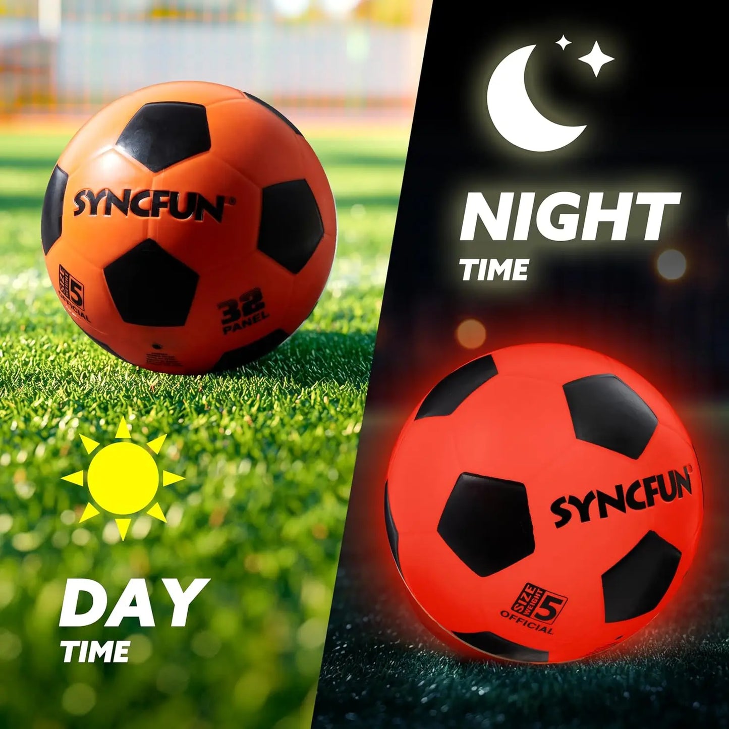 Joyfy Glow In The Dark Soccer Ball Light Up Night Play For Teen Boys Gifts