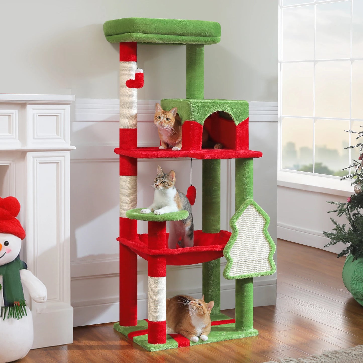 PAWZ Road 5 Level Cat Tree for Indoor Large Cats With Hammock and Sisal Posts