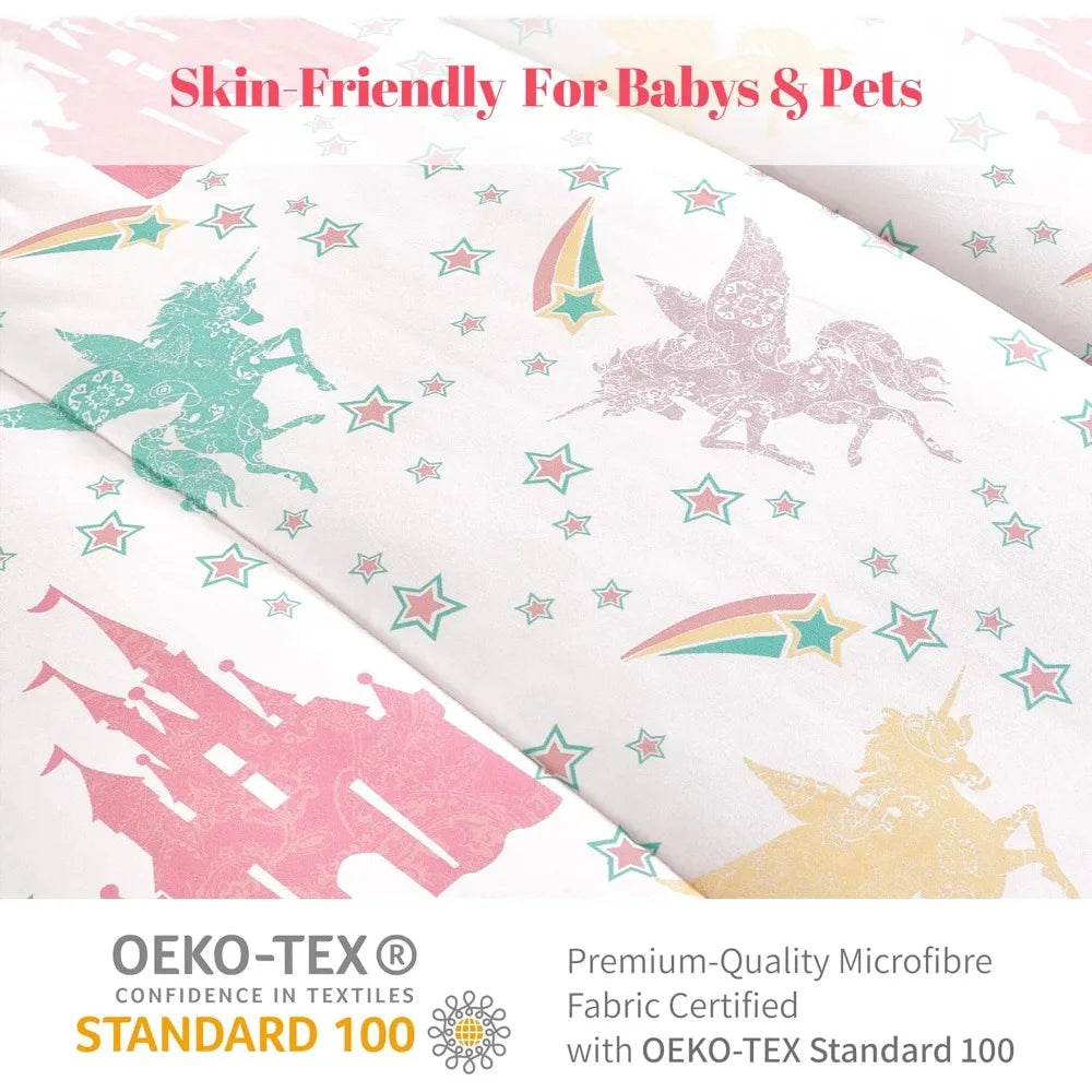 7 Piece Kids Comforter Set Queen Full Size Bed In A Bag All Season Microfiber