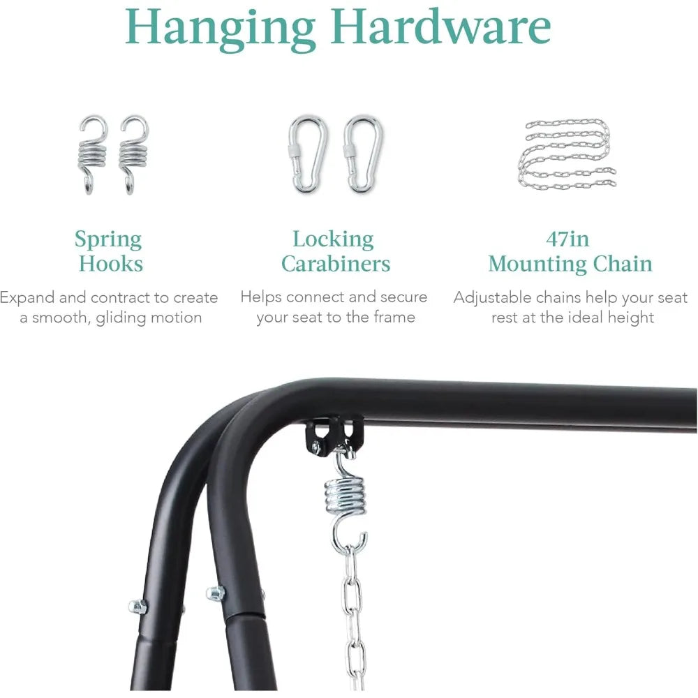 75 Inch Hammock Chair Stand Heavy Duty Indoor Outdoor Steel With Hardware