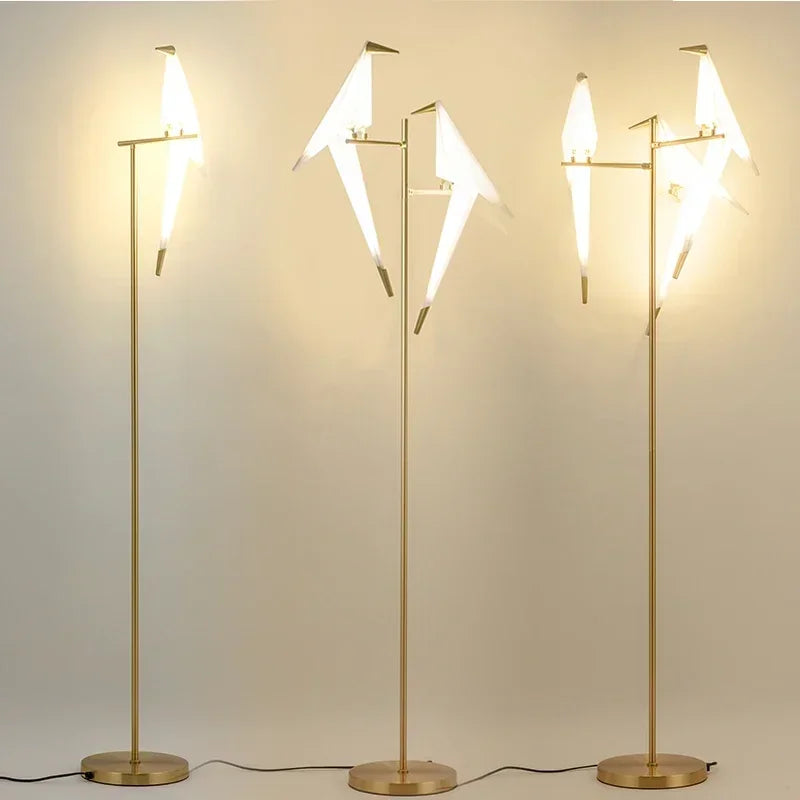 Nordic LED Bird Floor Lamp Rotatable Standing Lamp For Bedroom Living Room