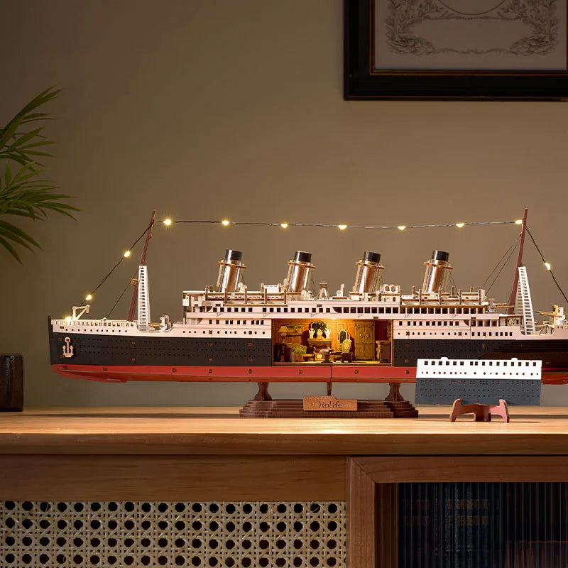 Robotime Rolife Classic Luxury Cruise Ship 3D Puzzle With LED Lights