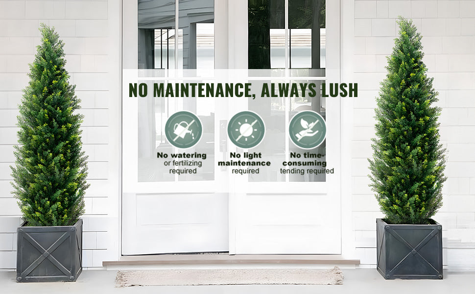 Artificial Cedar Topiary Tree Outdoor Evergreen Greenery Home Decor