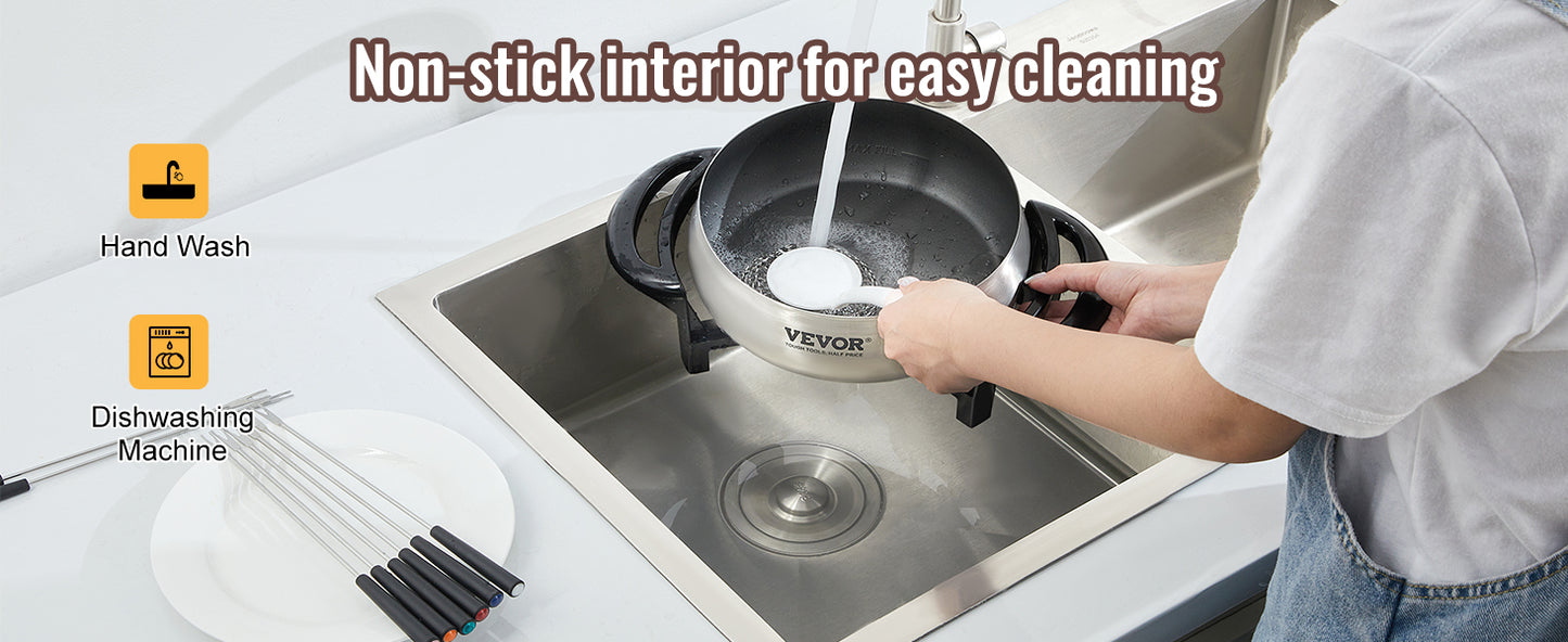 SucceBuy 3Qt Electric Chocolate cascade Melting Pot Fondue Pot Set Cheese Melting Warmer Home Appliance for kitchen