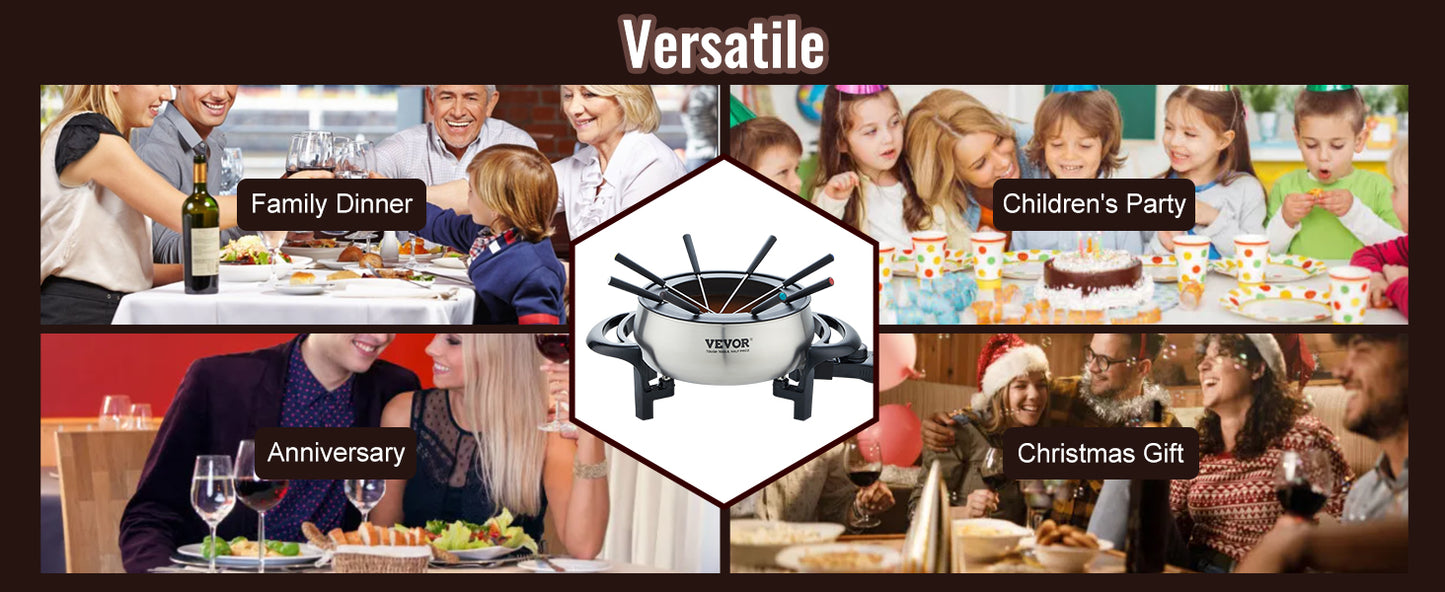 SucceBuy 3Qt Electric Chocolate cascade Melting Pot Fondue Pot Set Cheese Melting Warmer Home Appliance for kitchen