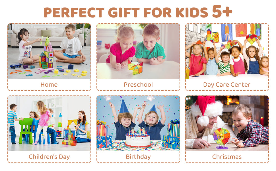 SucceBuy 121PCS Magnetic Building Blocks Set Construction Puzzle Magnetic Sheet Tiles Boys Girls Children Montessori Toys Gifts