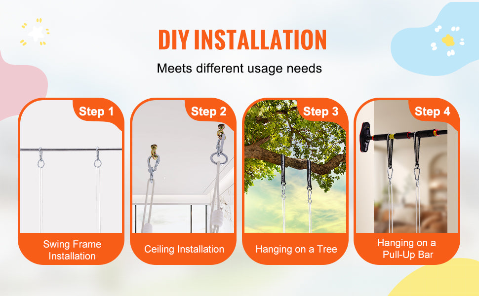 SucceBuy Tree Swing Saucer Swing 750 Pound 2 Straps Adjustable Ropes Outdoor